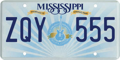 MS license plate ZQY555