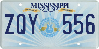 MS license plate ZQY556