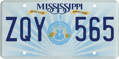MS license plate ZQY565