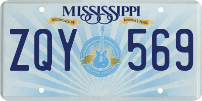 MS license plate ZQY569