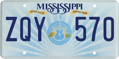MS license plate ZQY570