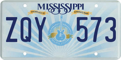 MS license plate ZQY573