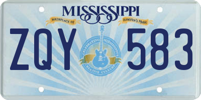 MS license plate ZQY583