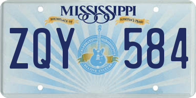MS license plate ZQY584
