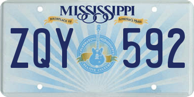 MS license plate ZQY592