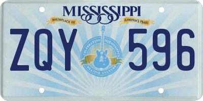 MS license plate ZQY596