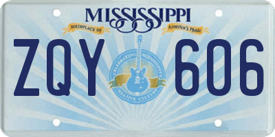 MS license plate ZQY606
