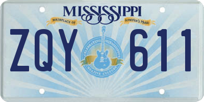 MS license plate ZQY611