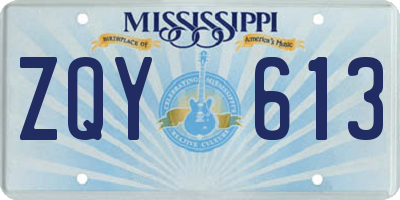 MS license plate ZQY613