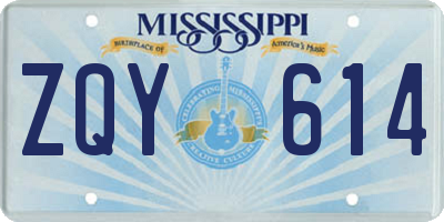 MS license plate ZQY614