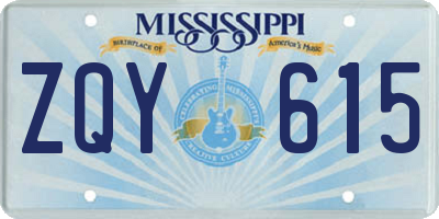 MS license plate ZQY615