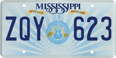 MS license plate ZQY623