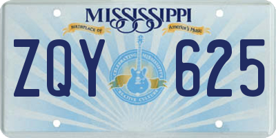 MS license plate ZQY625
