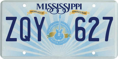 MS license plate ZQY627