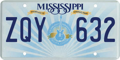 MS license plate ZQY632