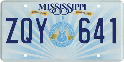 MS license plate ZQY641