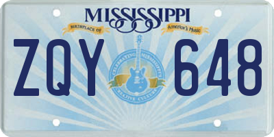 MS license plate ZQY648