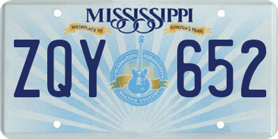 MS license plate ZQY652