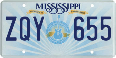 MS license plate ZQY655