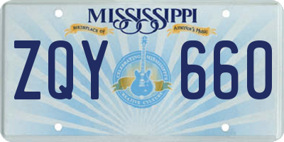 MS license plate ZQY660