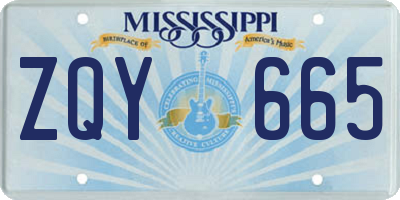 MS license plate ZQY665