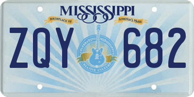 MS license plate ZQY682