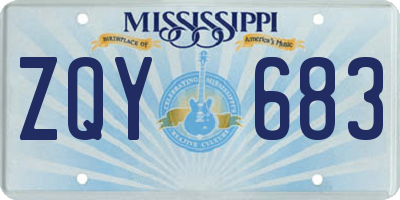 MS license plate ZQY683
