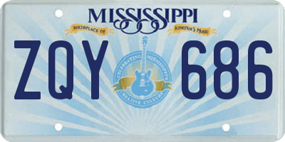 MS license plate ZQY686