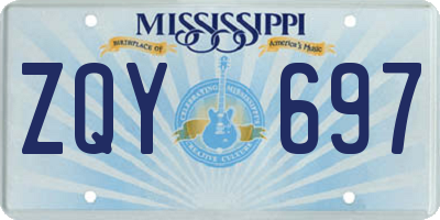 MS license plate ZQY697