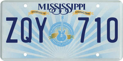 MS license plate ZQY710