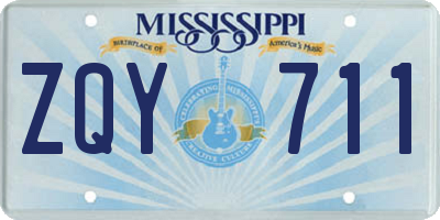 MS license plate ZQY711