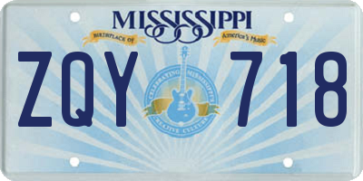 MS license plate ZQY718