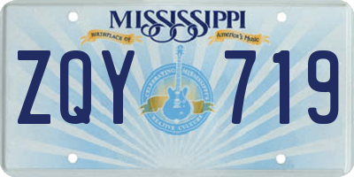 MS license plate ZQY719