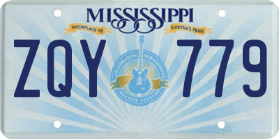 MS license plate ZQY779