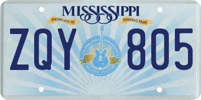 MS license plate ZQY805