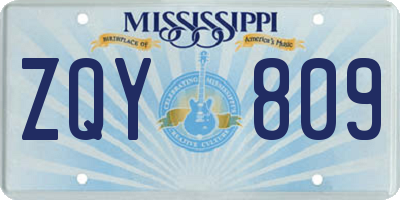 MS license plate ZQY809