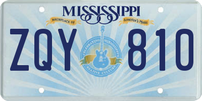 MS license plate ZQY810