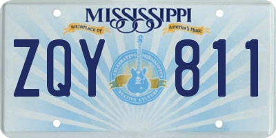 MS license plate ZQY811