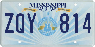 MS license plate ZQY814