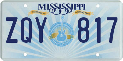 MS license plate ZQY817