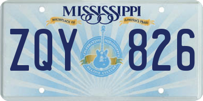 MS license plate ZQY826