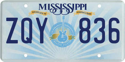 MS license plate ZQY836