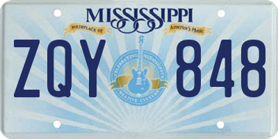 MS license plate ZQY848