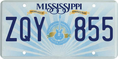 MS license plate ZQY855