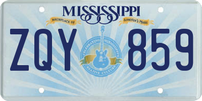 MS license plate ZQY859