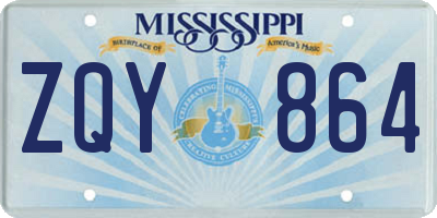 MS license plate ZQY864