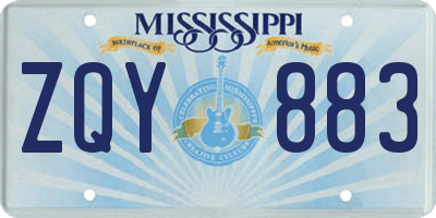 MS license plate ZQY883