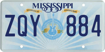 MS license plate ZQY884