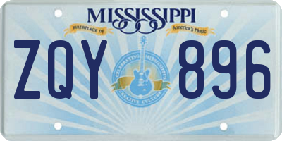 MS license plate ZQY896