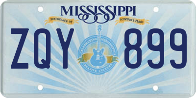 MS license plate ZQY899